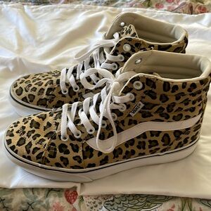 Vans cheetah print high tops